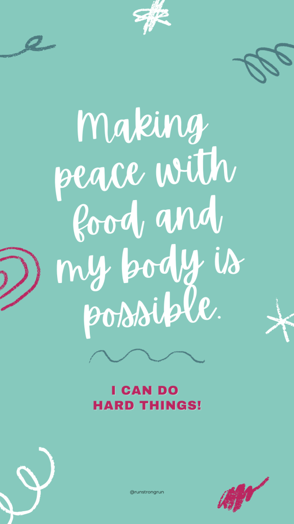 Inspirational Phone Wallpaper - Make Peace with Food